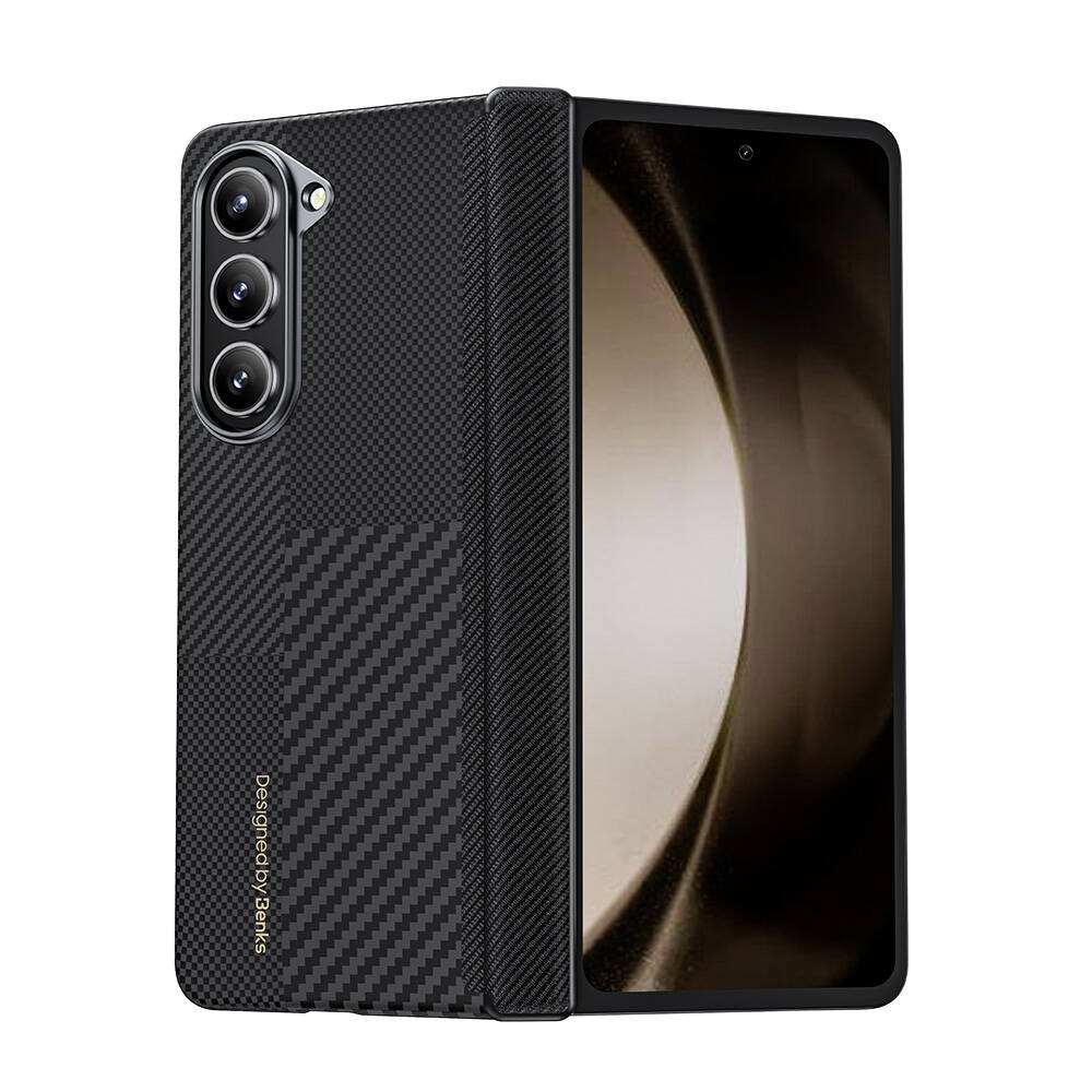 [RNZ-TA108480] Samsung Galaxy Z Fold 6 Uyumlu Kılıf Karbon Fiber Benks Montage ArmorAir Kevlar Kapak