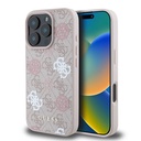 Apple iPhone 16 Pro Uyumlu Kılıf Guess Orjinal Lisanslı M-safe Şarj Özellikli 4G Desenli Yazı Logolu Peony Kapak