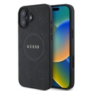 Apple iPhone 16 Plus Uyumlu Kılıf Guess Orjinal Lisanslı M-safe Şarj Özellikli Yazı Logolu Saffiano Peony Kapak