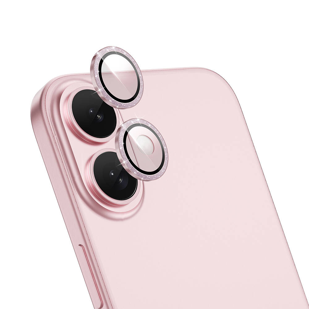 Apple iPhone 16 Uyumlu Wiwu LG-006 Diamond Lens Guard Kolay Uygulama Aparatlı Kamera Lens Koruyucu