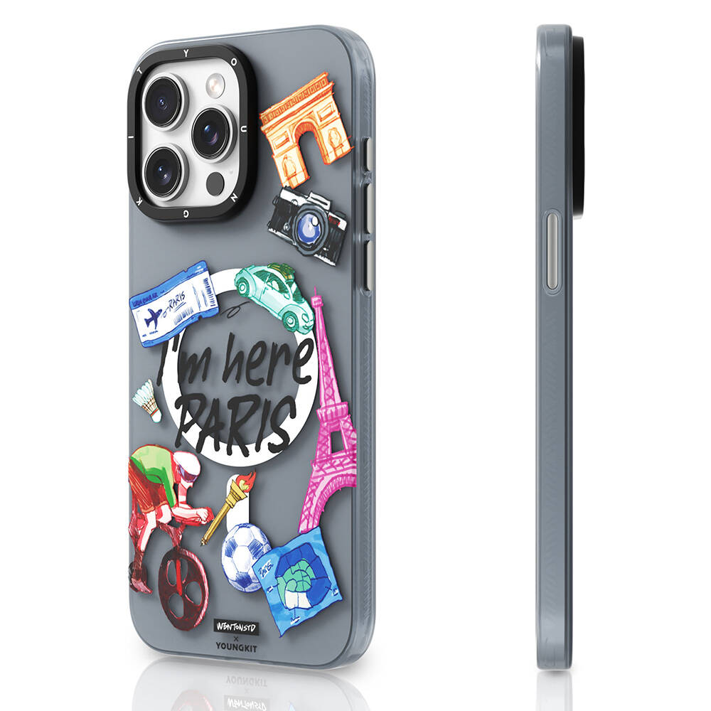 Apple iPhone 15 Pro Uyumlu Kılıf M-safe Şarj Özellikli Youngkit in Paris Serisi Kapak