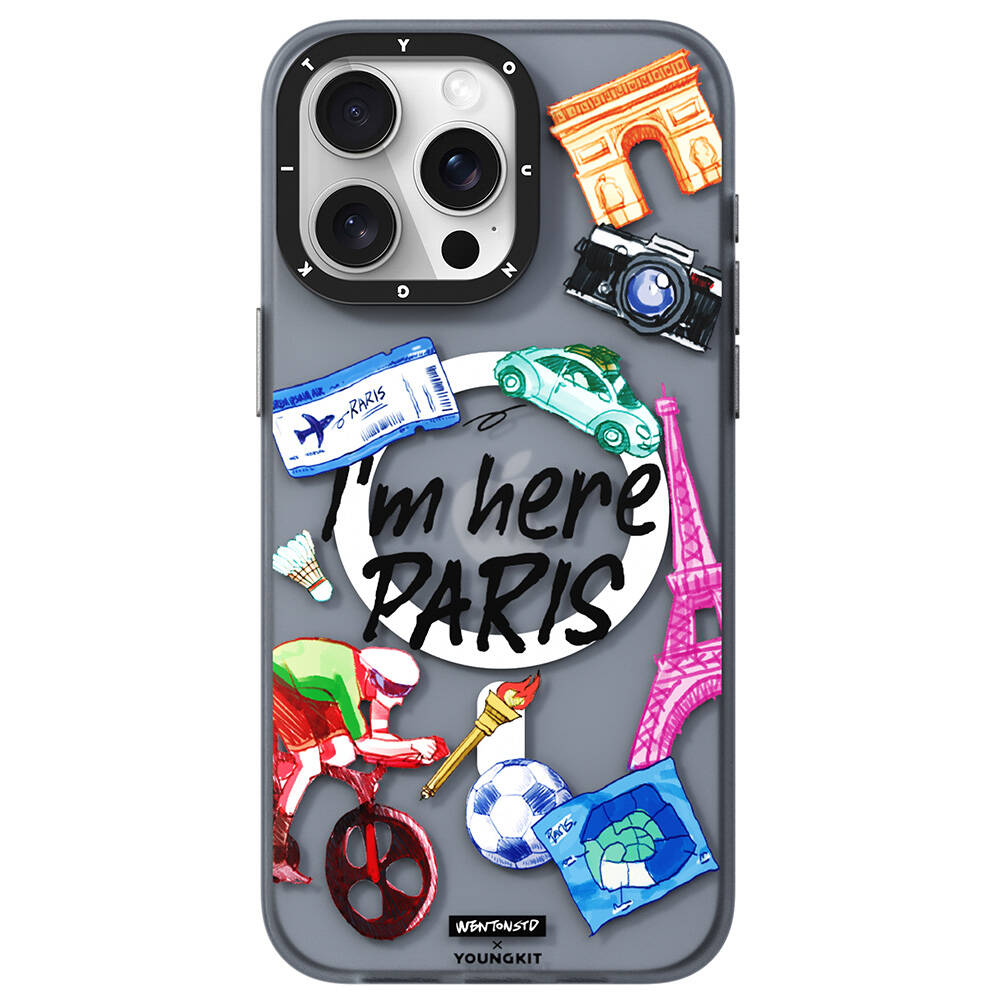 [RNZ-TA109681] Apple iPhone 15 Pro Max Uyumlu Kılıf M-safe Şarj Özellikli Youngkit in Paris Serisi Kapak