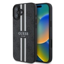 Apple iPhone 16 Uyumlu Kılıf Guess Orjinal Lisanslı M-safe Şarj Özellikli 4G Şerit Tasarımlı Printed Kapak