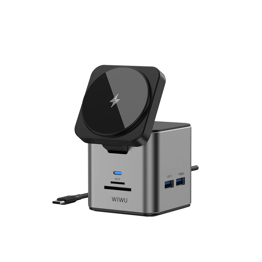 [RNZ-TA103792] Wiwu Wi-W025 9in1 M-safe Şarj Özellikli Type-C Hub PD 100W USB 3.0 SD/TF HDMI RJ45