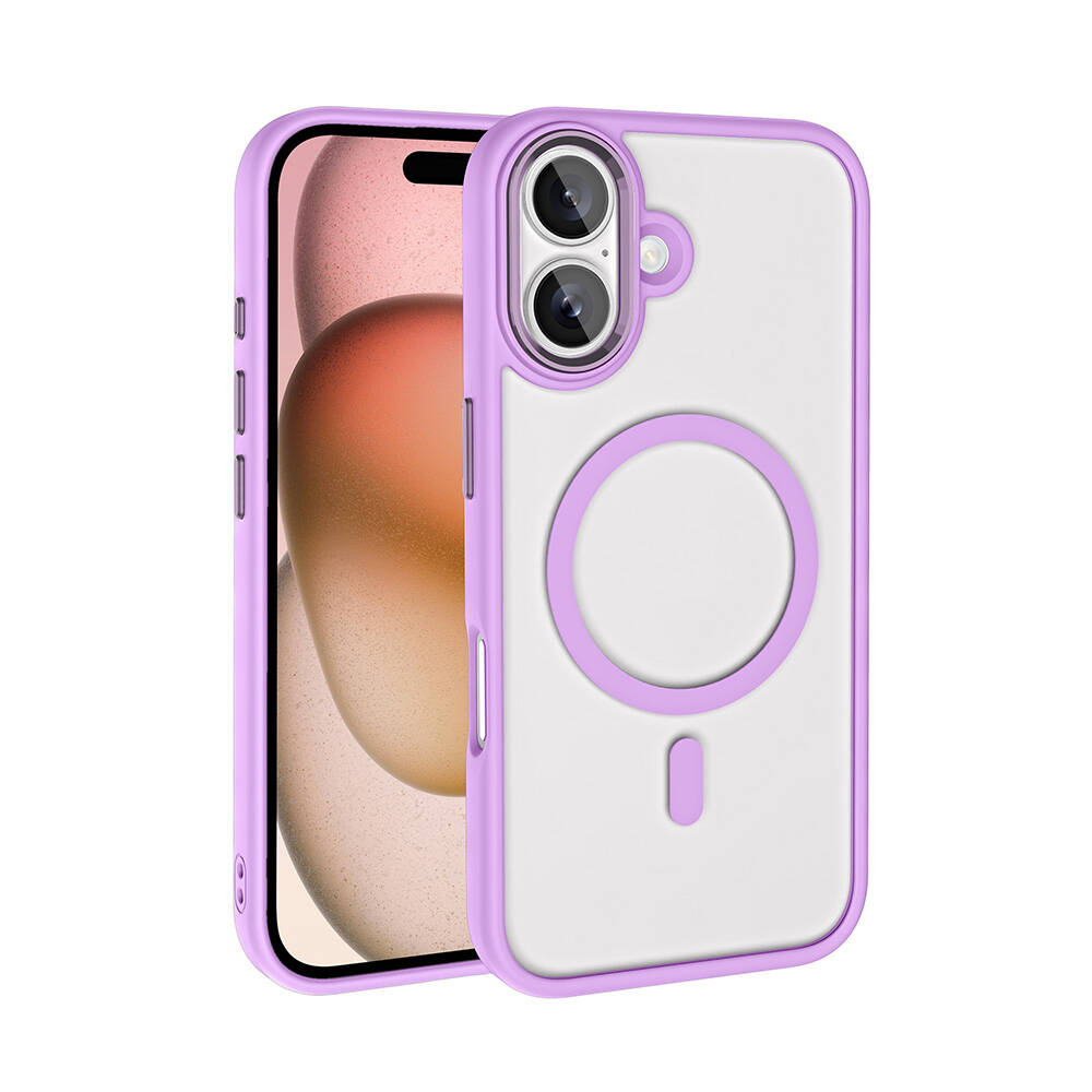 Apple iPhone 16 Uyumlu Kılıf Wireless Şarj Özellikli Zore Krom M-safe Silikon Kapak