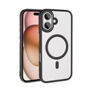 Apple iPhone 16 Uyumlu Kılıf Wireless Şarj Özellikli Zore Krom M-safe Silikon Kapak