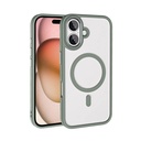 Apple iPhone 16 Uyumlu Kılıf Wireless Şarj Özellikli Zore Krom M-safe Silikon Kapak