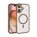 Apple iPhone 16 Uyumlu Kılıf Wireless Şarj Özellikli Zore Krom M-safe Silikon Kapak