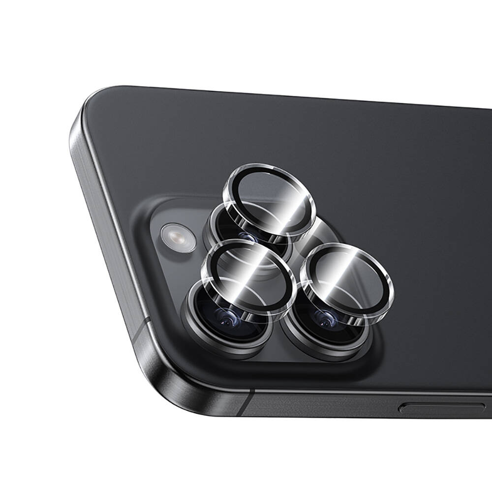 [RNZ-TA108590] Apple iPhone 16 Pro Max Uyumlu Benks AR Glass Warrior Transparan Premium Cam Kamera Lens Koruyucu