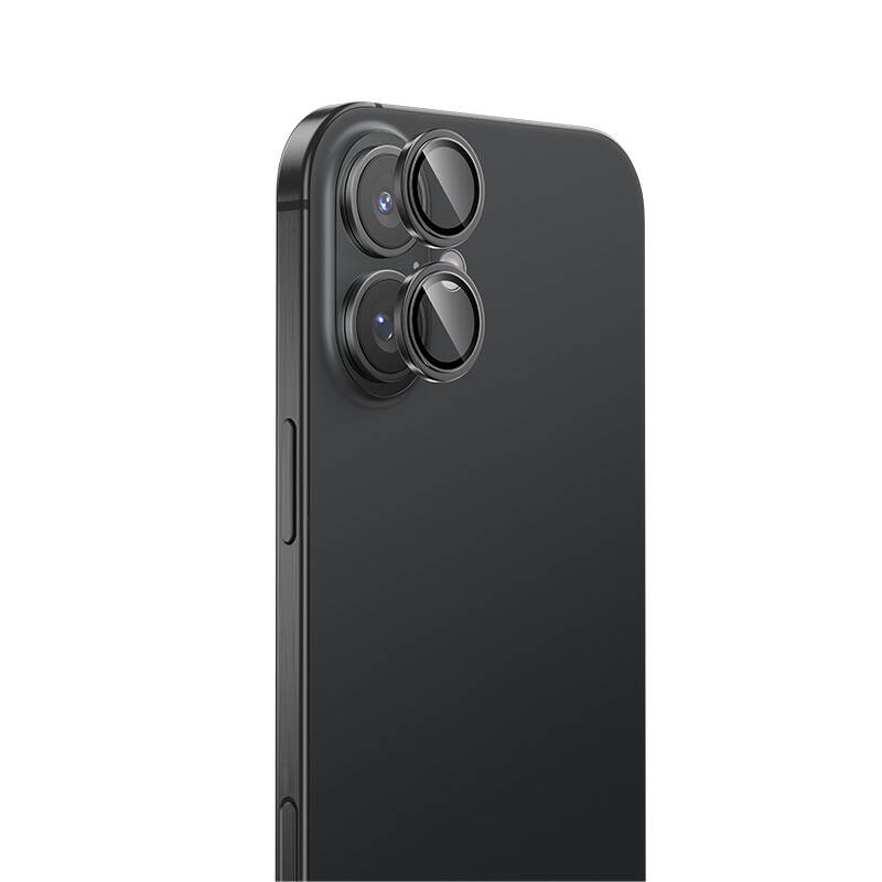 [RNZ-TA108572] Apple iPhone 16 Plus Uyumlu Benks DR Safir Kamera Lens Koruyucu (Siyah)