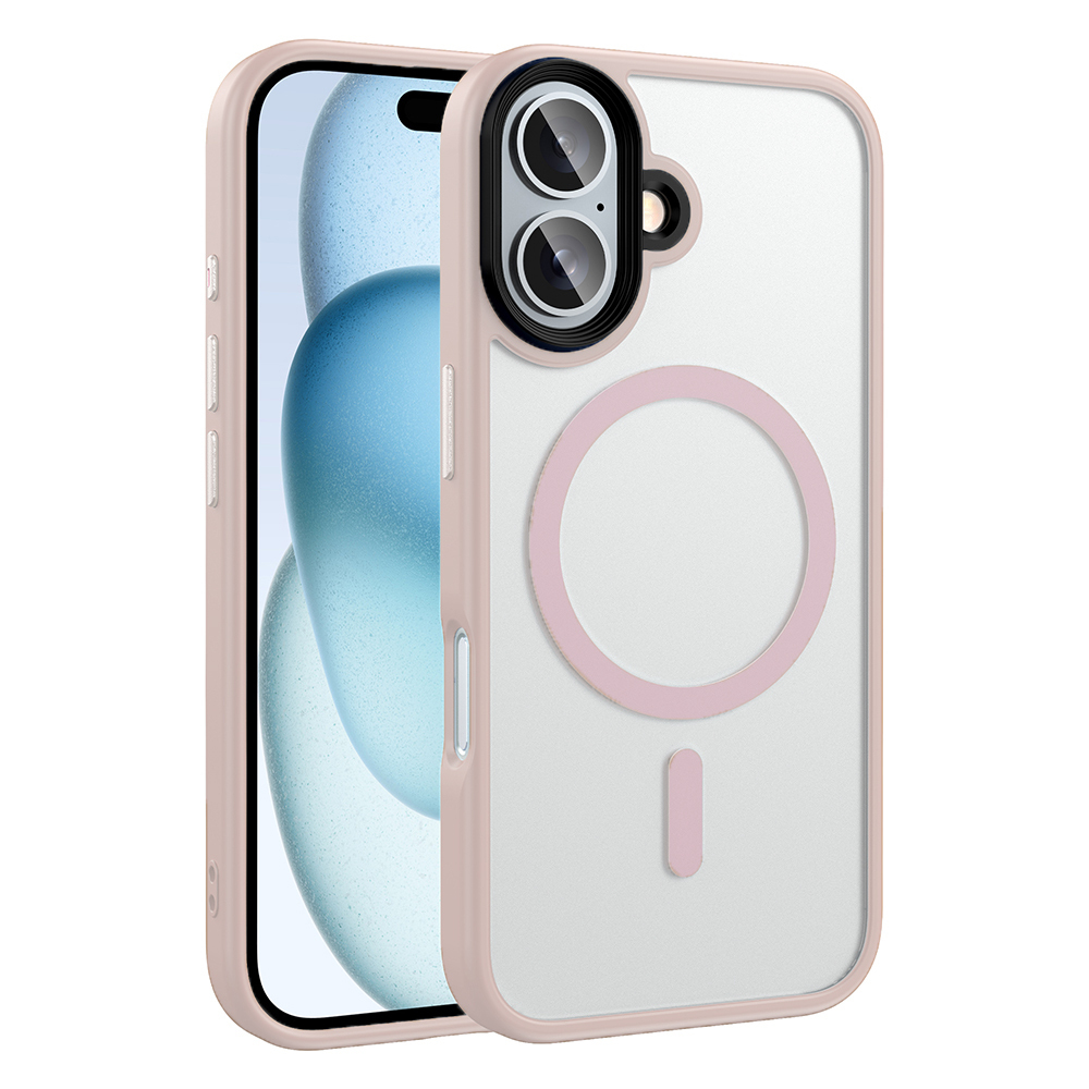 Apple iPhone 16 Plus Uyumlu Kılıf Mat Arka Yüzey Wireless Şarj Özellikli Zore Flet M-safe Kapak