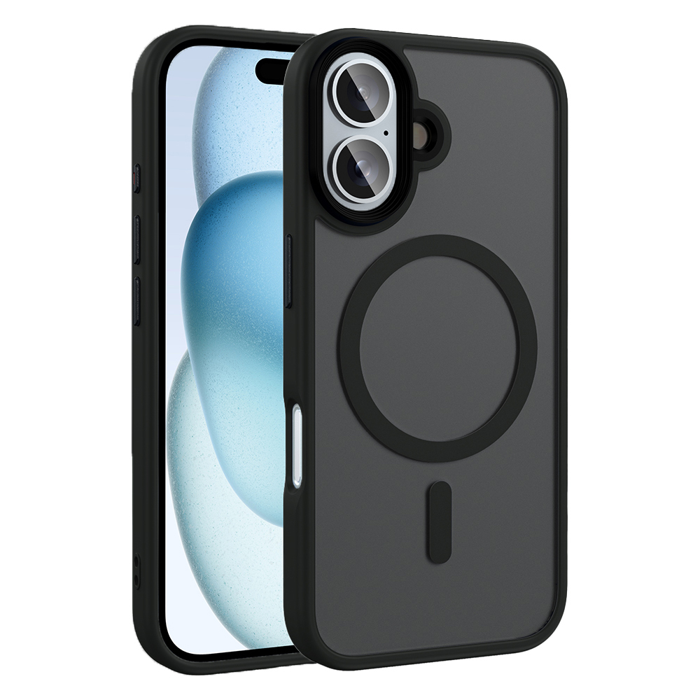 Apple iPhone 16 Plus Uyumlu Kılıf Mat Arka Yüzey Wireless Şarj Özellikli Zore Flet M-safe Kapak