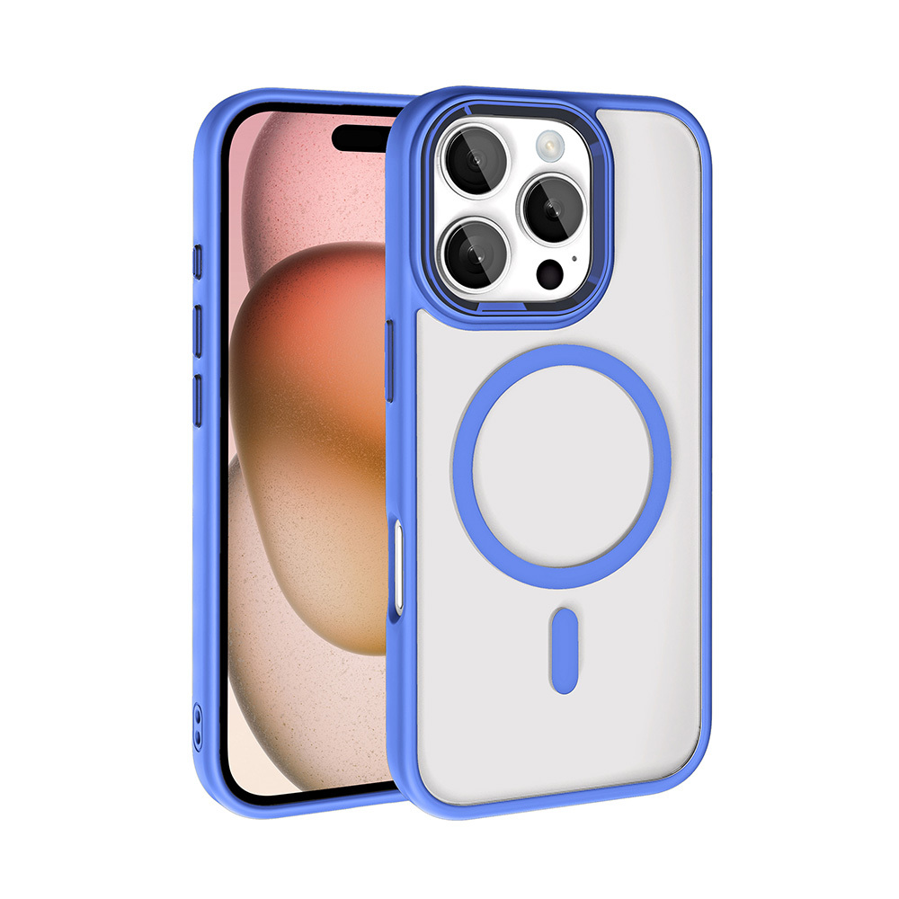 Apple iPhone 16 Pro Uyumlu Kılıf Wireless Şarj Özellikli Zore Krom M-safe Silikon Kapak