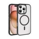 Apple iPhone 16 Pro Uyumlu Kılıf Wireless Şarj Özellikli Zore Krom M-safe Silikon Kapak
