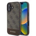 Apple iPhone 16 Plus Uyumlu Kılıf Guess Orjinal Lisanslı M-safe Şarj Özellikli PU Deri Şerit Logo Dizaynlı Kapak