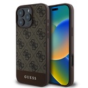 Apple iPhone 16 Pro Max Uyumlu Kılıf Guess Orjinal Lisanslı M-safe Şarj Özellikli PU Deri Şerit Logo Dizaynlı Kapak