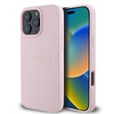 Apple iPhone 16 Pro Uyumlu Kılıf Guess Orjinal Lisanslı M-safe Şarj Özellikli Yazı Logolu Grained Kapak