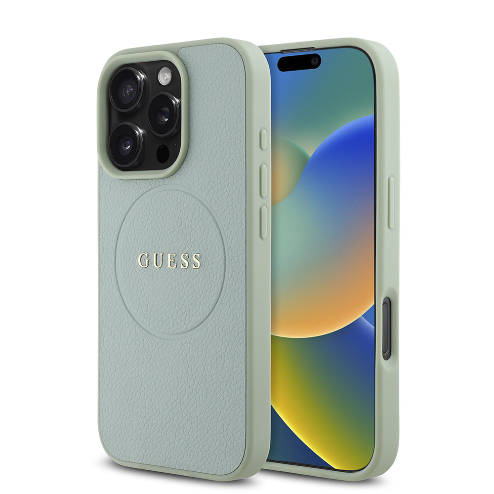 Apple iPhone 16 Pro Max Uyumlu Kılıf Guess Orjinal Lisanslı M-safe Şarj Özellikli Yazı Logolu Grained Kapak