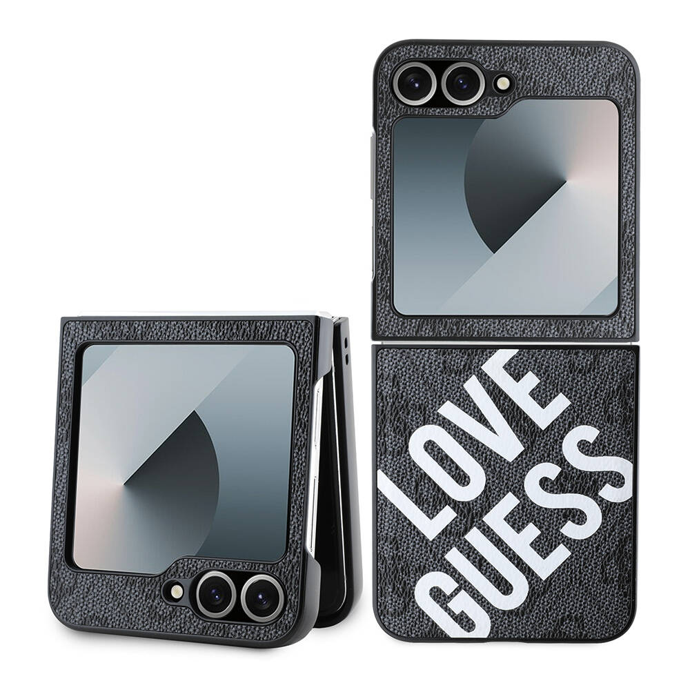 Samsung Galaxy Z Flip 6 Uyumlu Kılıf Guess Orjinal Lisanslı M-safe Şarj Özellikli Love Guess Printing Kapak