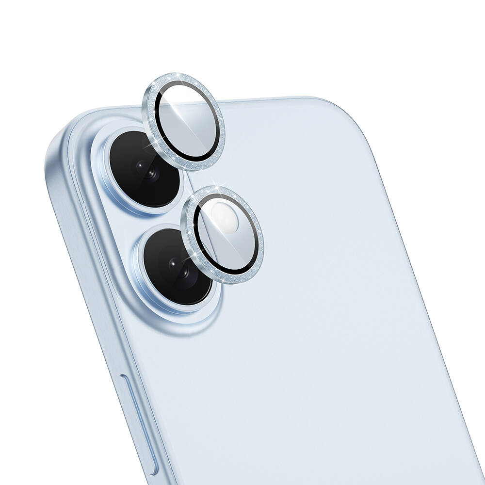 Apple iPhone 16 Plus Uyumlu Wiwu LG-006 Diamond Lens Guard Kolay Uygulama Aparatlı Kamera Lens Koruyucu