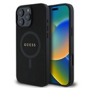 Apple iPhone 16 Pro Uyumlu Kılıf Guess Orjinal Lisanslı M-safe Şarj Özellikli Yazı Logolu Saffiano Classic Kapak