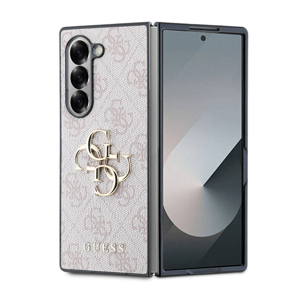 Samsung Galaxy Z Fold 6 Uyumlu Kılıf Guess Orjinal Lisanslı Leather Metal Logo Kapak
