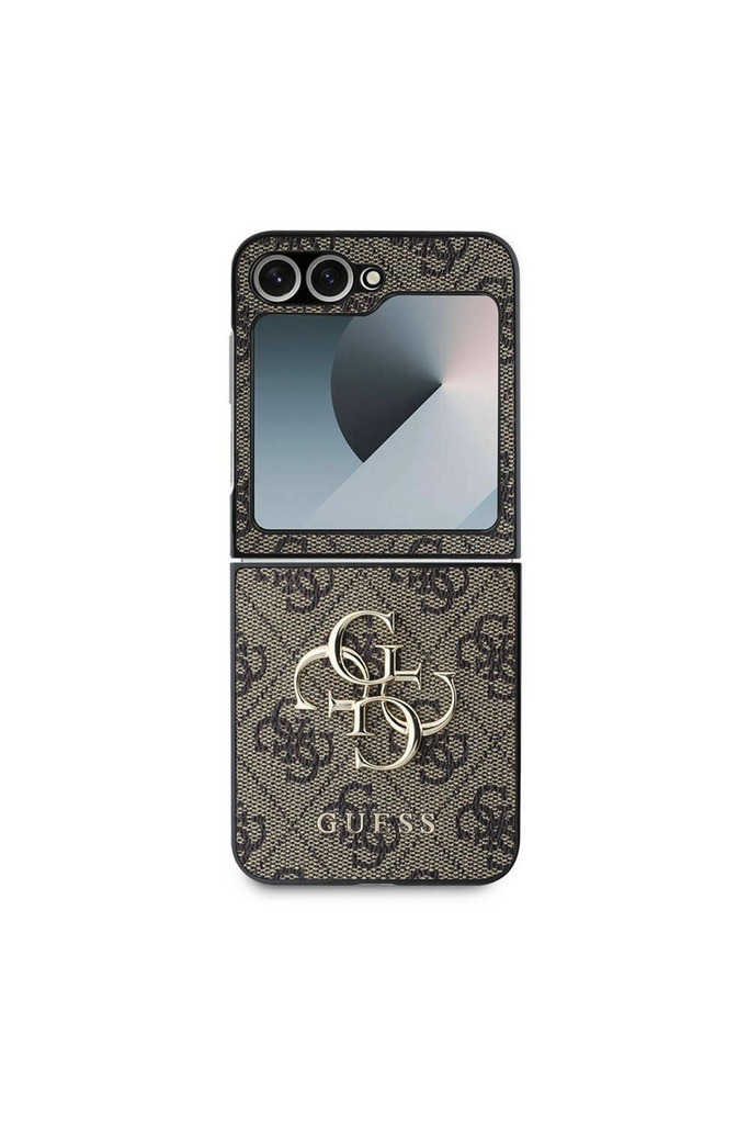 Samsung Galaxy Z Flip 6 Uyumlu Kılıf Guess Orjinal Lisanslı Leather Metal Logo Kapak