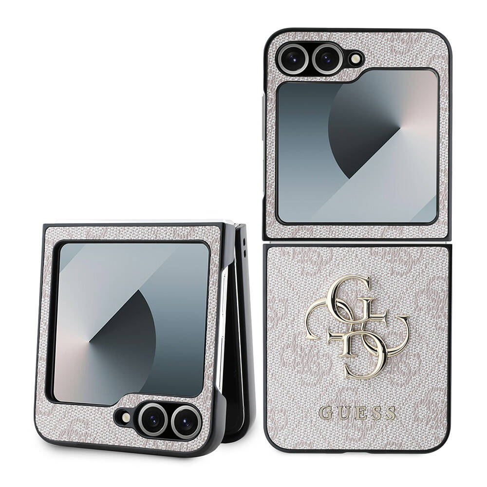 Samsung Galaxy Z Flip 6 Uyumlu Kılıf Guess Orjinal Lisanslı Leather Metal Logo Kapak