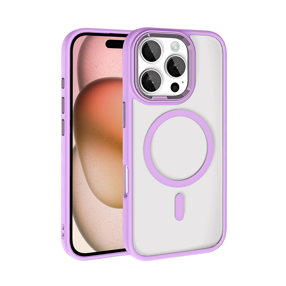 Apple iPhone 16 Pro Max Uyumlu Kılıf Wireless Şarj Özellikli Zore Krom M-safe Silikon Kapak