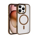 Apple iPhone 16 Pro Max Uyumlu Kılıf Wireless Şarj Özellikli Zore Krom M-safe Silikon Kapak