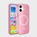 Apple iPhone 16 Plus Uyumlu Kılıf M-safe Şarj Özellikli Parlayan Simli Saydam Renkli Zore Allstar Kapak