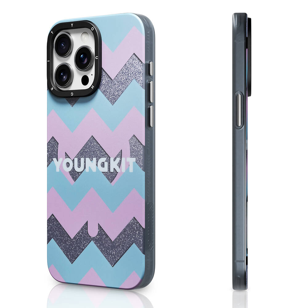 Apple iPhone 14 Pro Max Uyumlu Kılıf M-safe Şarj Özellikli Youngkit Star Dazzle Serisi Kapak