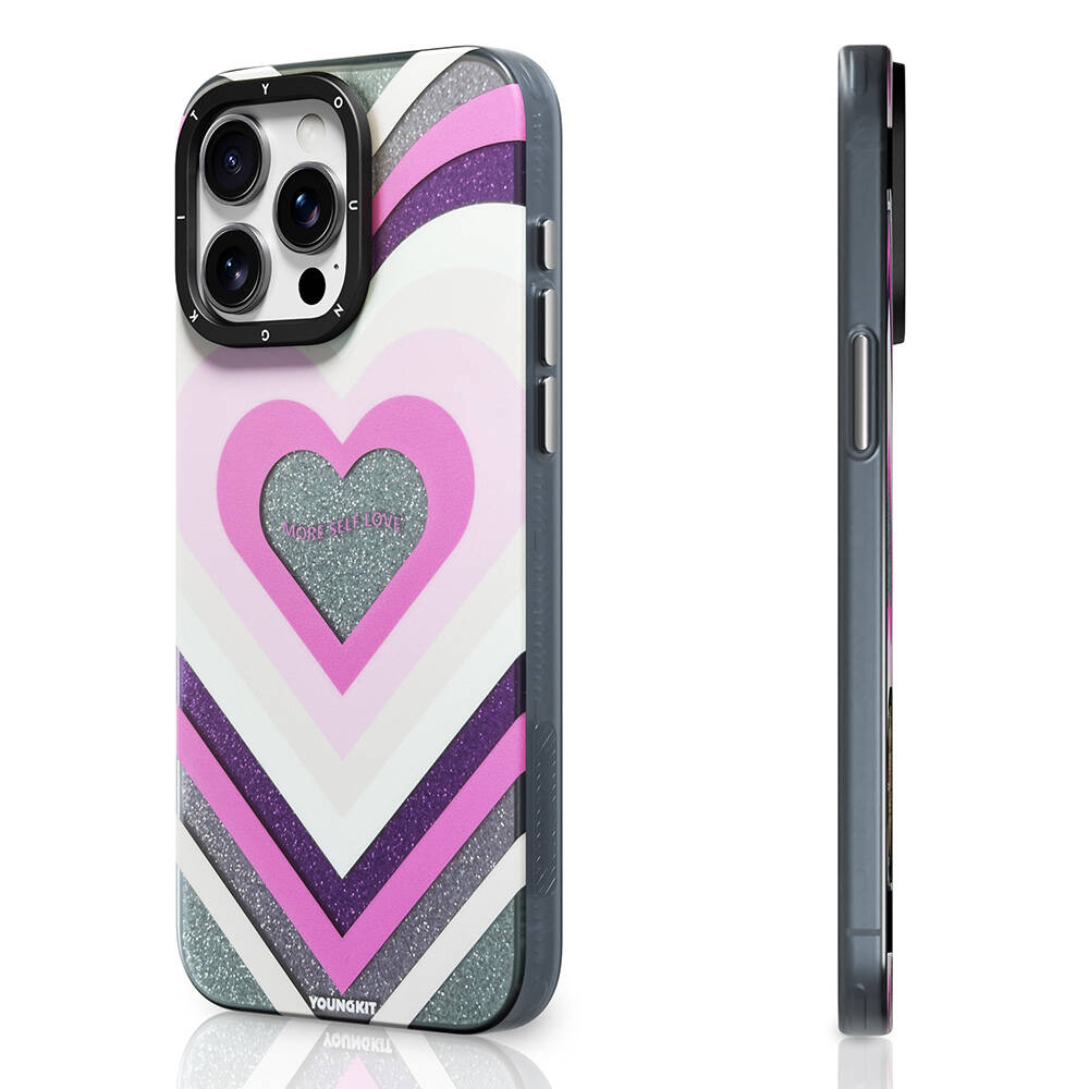 Apple iPhone 15 Pro Max Uyumlu Kılıf M-safe Şarj Özellikli Youngkit Star Dazzle Serisi Kapak