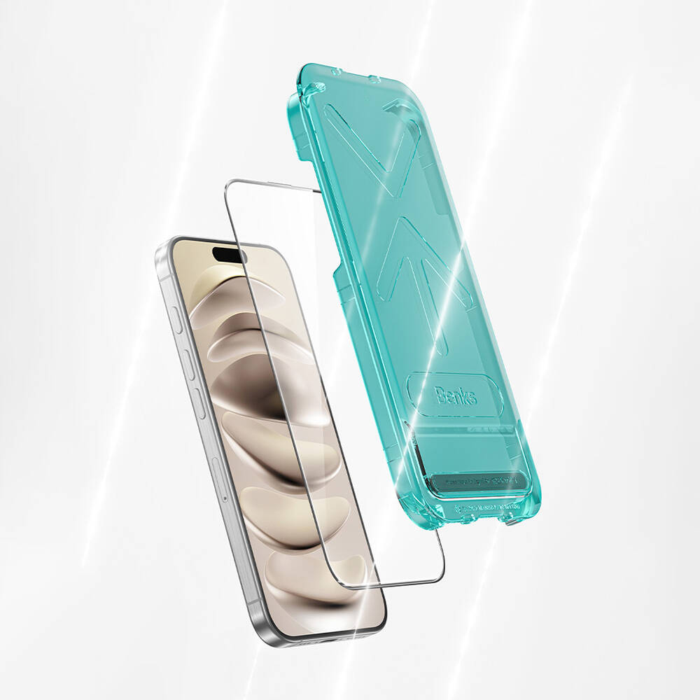 [RNZ-TA108501] Apple iPhone 16 Pro Max Uyumlu Benks Glass Warrior HD 0.3mm Cam Ekran Koruyucu + Kolay Uygulama Aparatlı