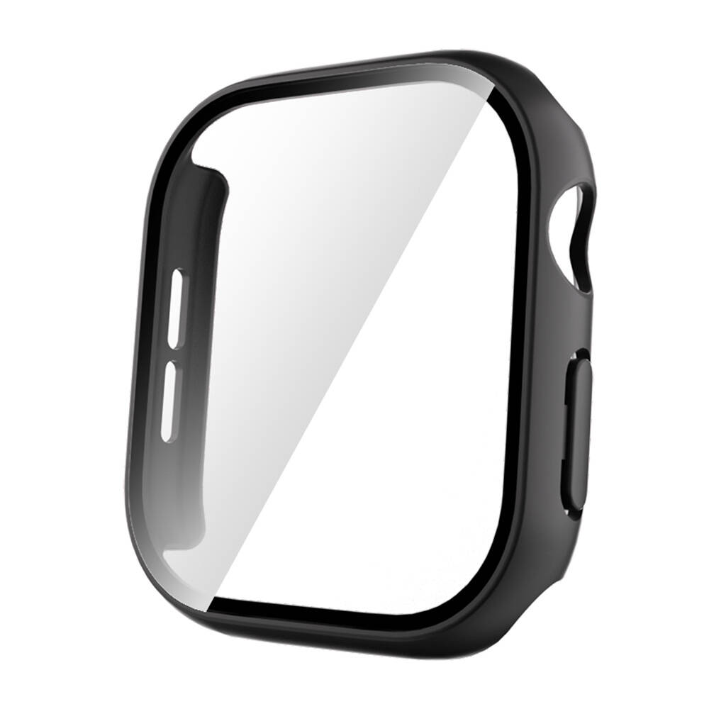 [RNZ-TA109697] Apple Watch 10 46mm Uyumlu Sert PC Kasa ve Ekran Koruyucu Zore Watch Gard 35 (Siyah)