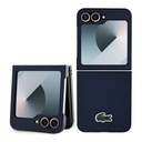 Samsung Galaxy Z Flip 6 Uyumlu Kılıf Lacoste Orjinal Lisanslı M-safe Şarj Özellikli Pike Desenli Arka Yüzey İkonik Timsah Dokuma Logolu Kapak