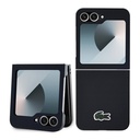 Samsung Galaxy Z Flip 6 Uyumlu Kılıf Lacoste Orjinal Lisanslı M-safe Şarj Özellikli Pike Desenli Arka Yüzey İkonik Timsah Dokuma Logolu Kapak