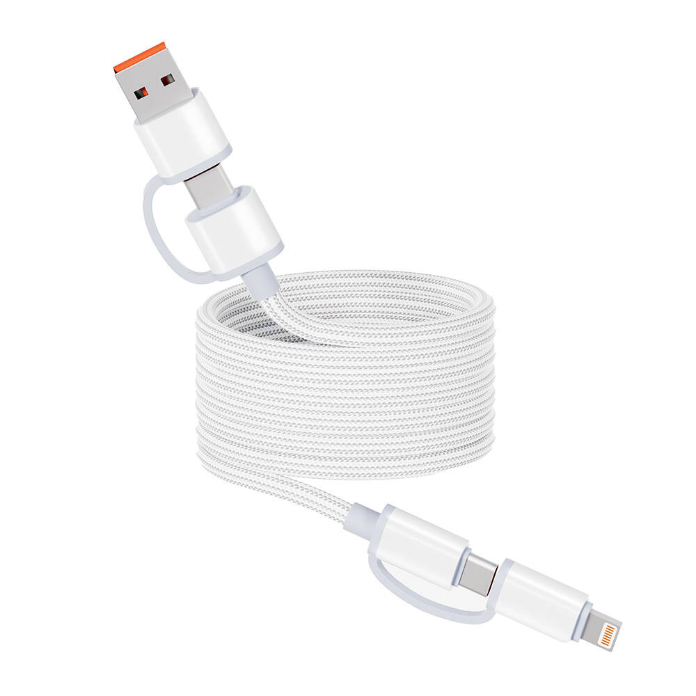 [RNZ-TA109482] Zore Spiral Magnetik Örgülü Tasarım 4in1 A+C to C+L Kablo 1M
