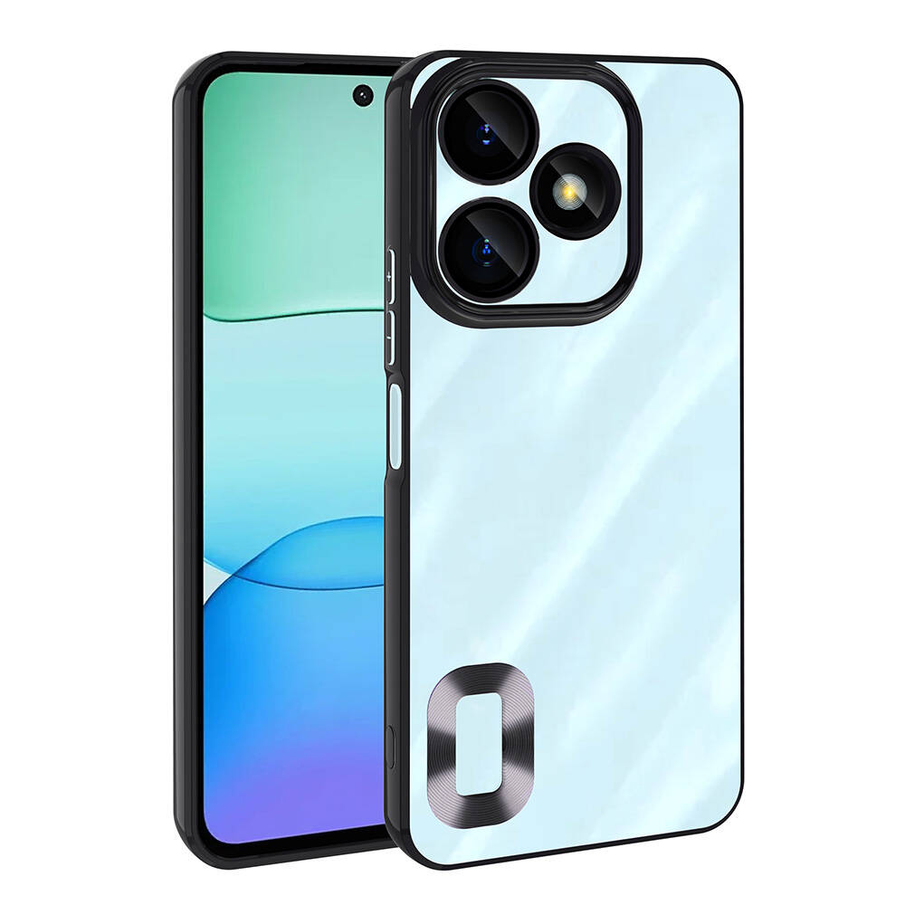 [RNZ-TA109619] Xiaomi Redmi 13 4G Uyumlu Kılıf Kamera Korumalı Logo Gösteren Zore Omega Kapak (Siyah)