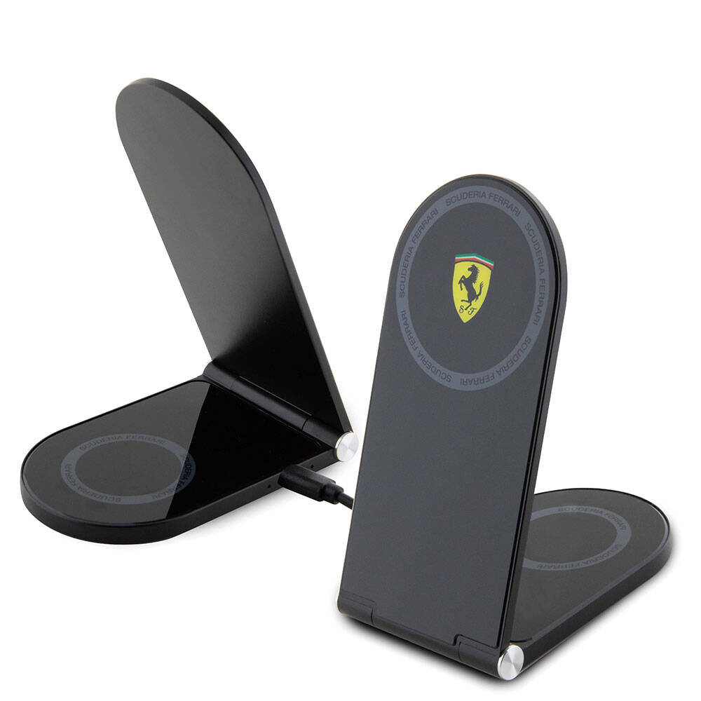 [RNZ-TA100945] Ferrari Orjinal Lisanslı Katlanabilir Baskılı Shield Logolu Magnetik Kablosuz Şarj Standı