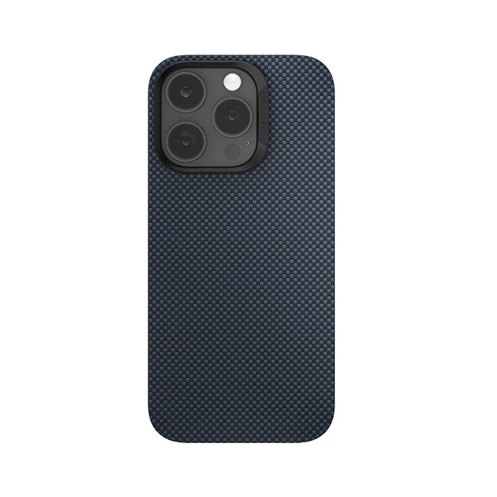 [RNZ-TA110296] Apple iPhone 15 Pro Uyumlu Kılıf M-safe Şarj Özellikli Benks ArmorTint Serisi ArmorAir Kevlar Kapak (Mavi)