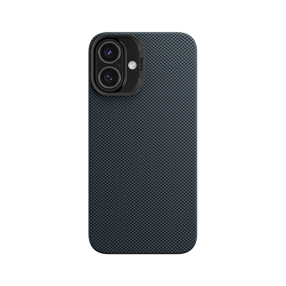 [RNZ-TA110574] Apple iPhone 16 Uyumlu Kılıf M-safe Şarj Özellikli Benks ArmorTint Serisi ArmorAir Kevlar Kapak (Mavi)