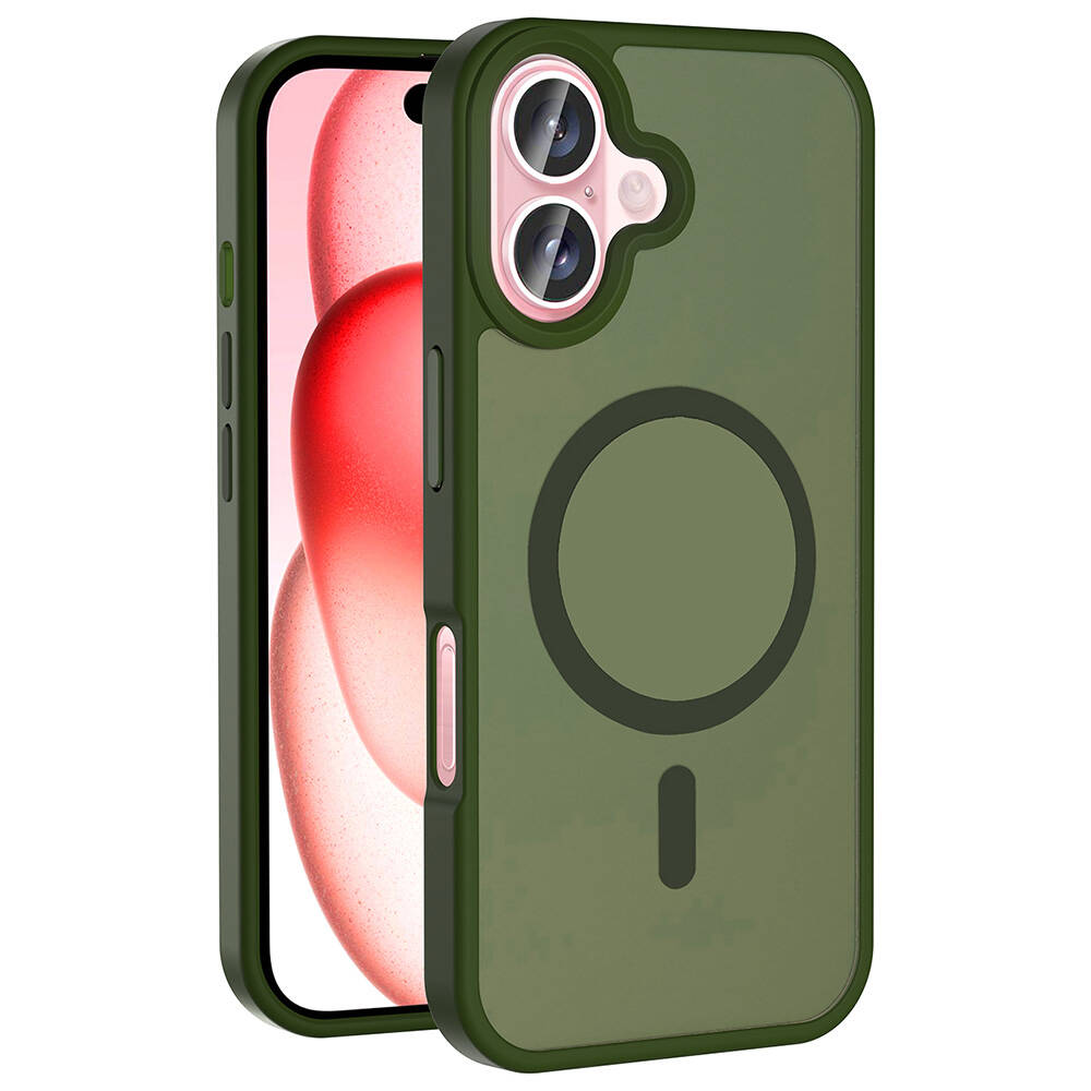 Apple iPhone 16 Plus Uyumlu Kılıf M-safe Şarj Özellikli Mat Arka Yüzey Zore Sio Kapak