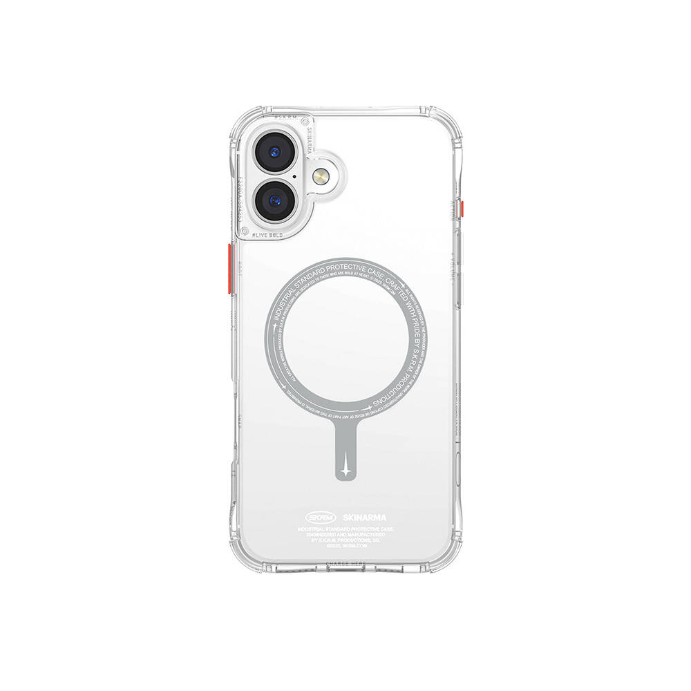 Apple iPhone 16 Plus Uyumlu Kılıf M-safe Şarj Özellikli Şeffaf Airbag Tasarımlı Skinarma Saido Kapak