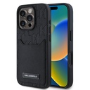 Apple iPhone 16 Pro Uyumlu Kılıf Karl Lagerfeld Orjinal Lisanslı Kartlıklı Monogram Sıcak Damgalı Elongated Logo Kapak