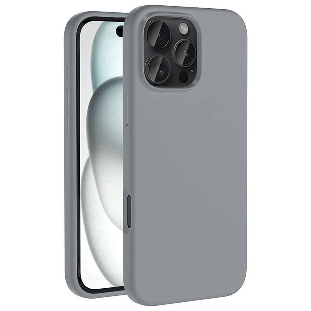 Apple iPhone 16 Pro Uyumlu Kılıf M-safe Şarj Özellikli Sıvı Teknolojili Silinebilir Sert Zore Kivi Kapak