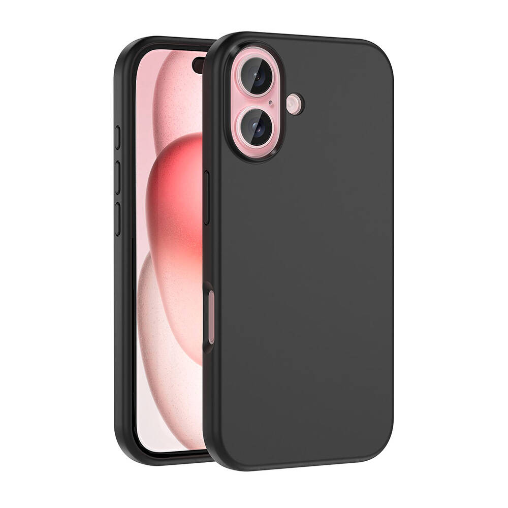[RNZ-TA110155] Apple iPhone 16 Plus Uyumlu Kılıf M-safe Şarj Özellikli Sıvı Teknolojili Silinebilir Sert Zore Kivi Kapak (Siyah)