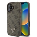 Apple iPhone 16 Plus Uyumlu Kılıf Guess Orjinal Lisanslı M-safe Şarj Özellikli PU Deri 4G Desenli Taşlı Üçgen Logolu Kapak