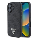 Apple iPhone 16 Plus Uyumlu Kılıf Guess Orjinal Lisanslı M-safe Şarj Özellikli PU Deri 4G Desenli Taşlı Üçgen Logolu Kapak