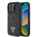 Apple iPhone 16 Pro Uyumlu Kılıf Guess Orjinal Lisanslı M-safe Şarj Özellikli PU Deri 4G Desenli Taşlı Üçgen Logolu Kapak